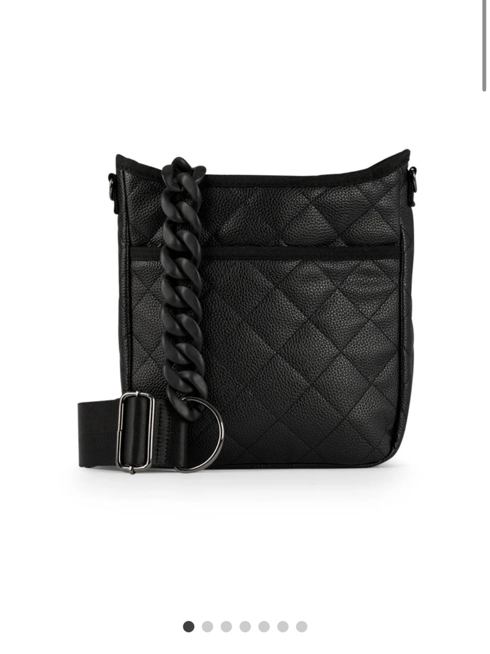 HAUTE SHORE Black Quilted Crossbody with Chain Strap